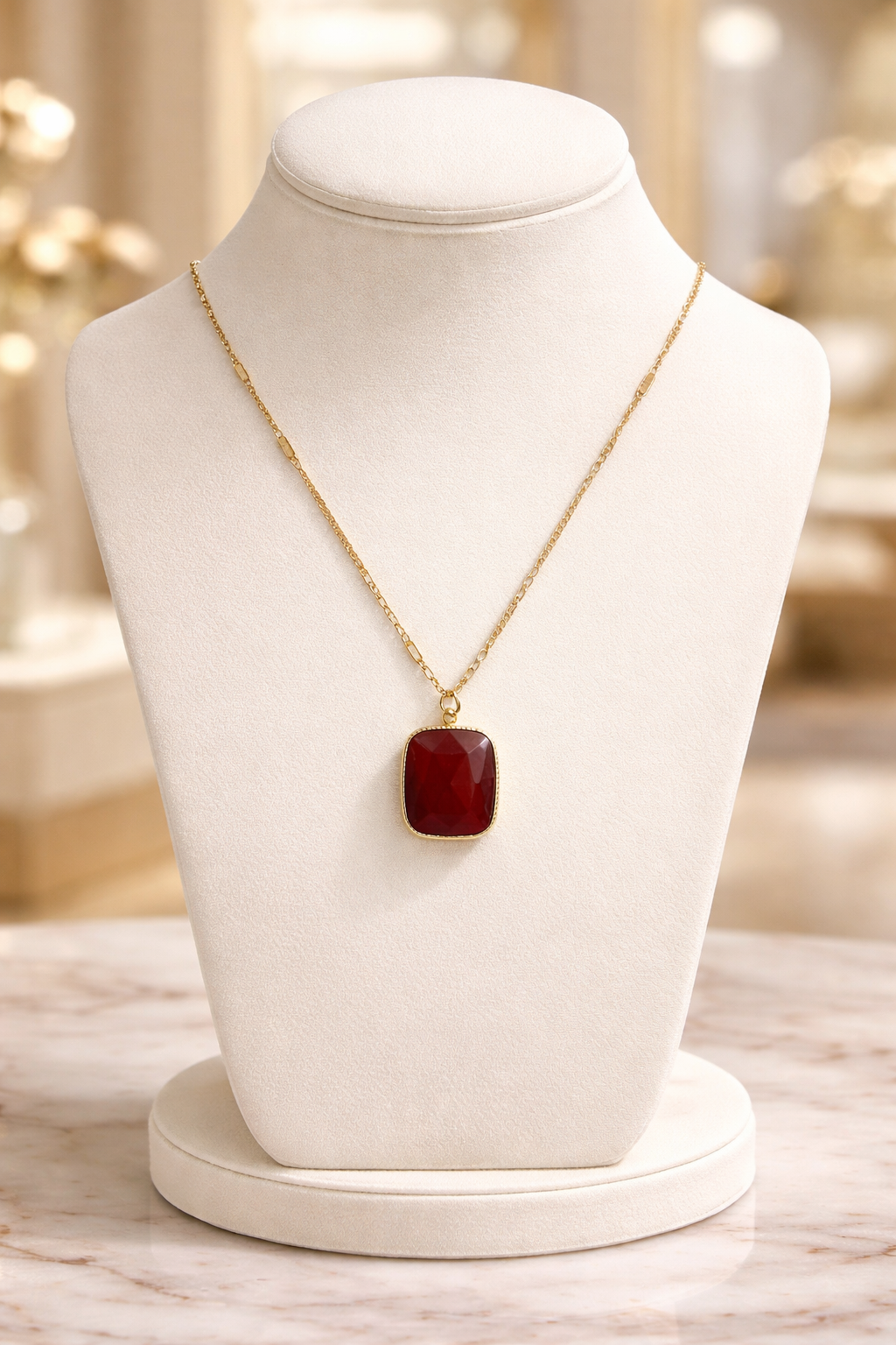 Cadena con dije de cornalina