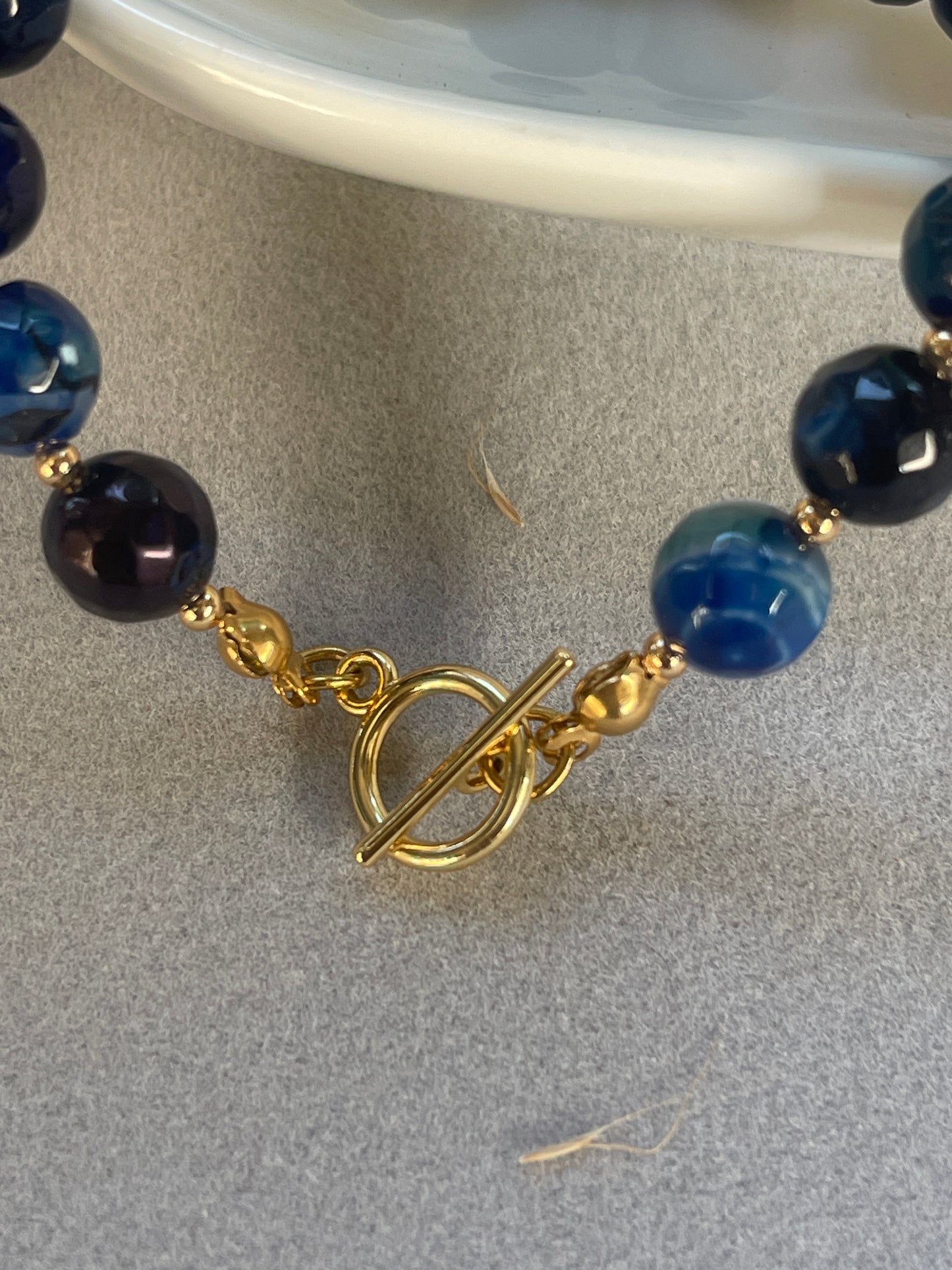 Pulsera de ágata azul