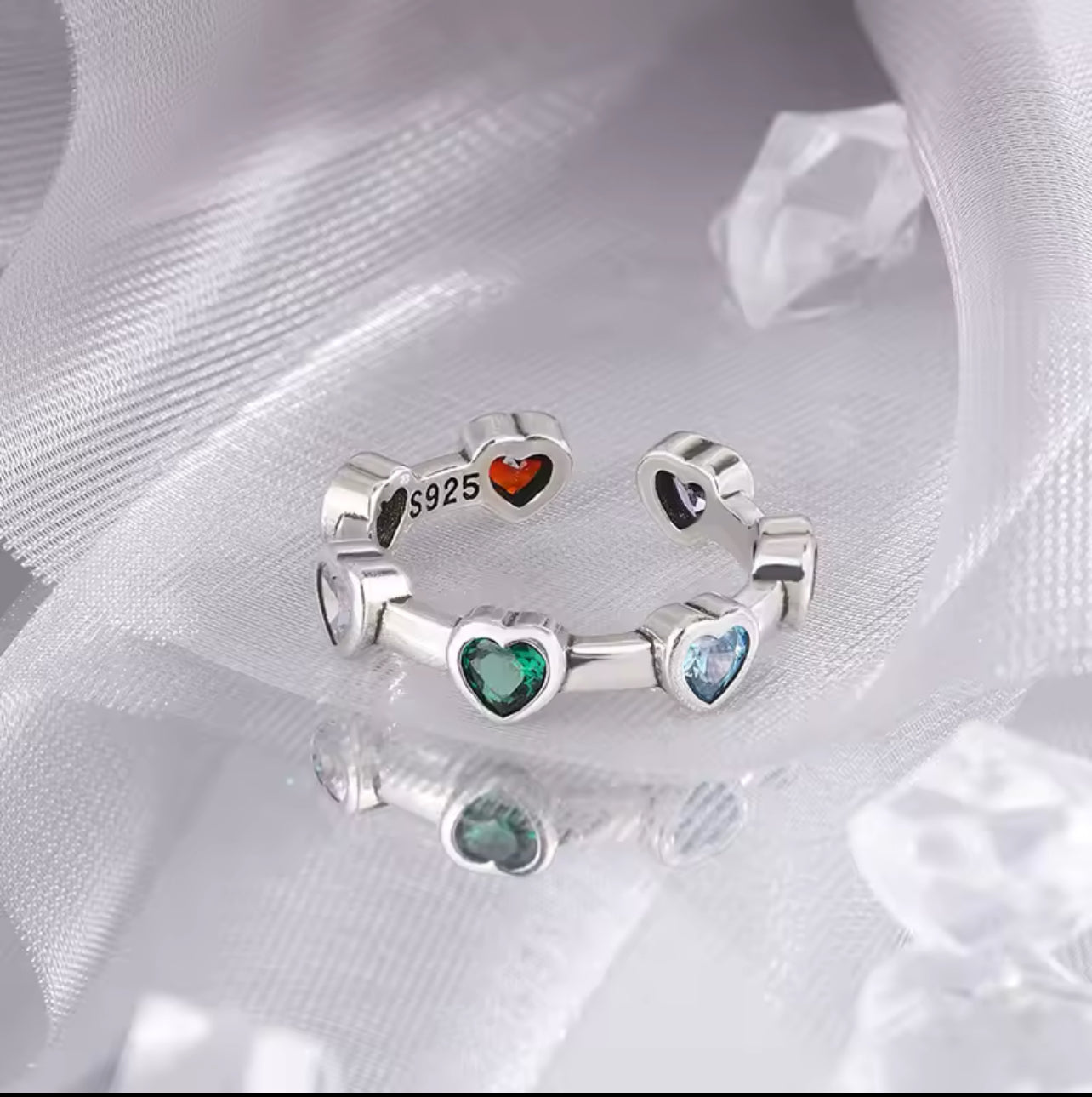Anillo corazón de plata
