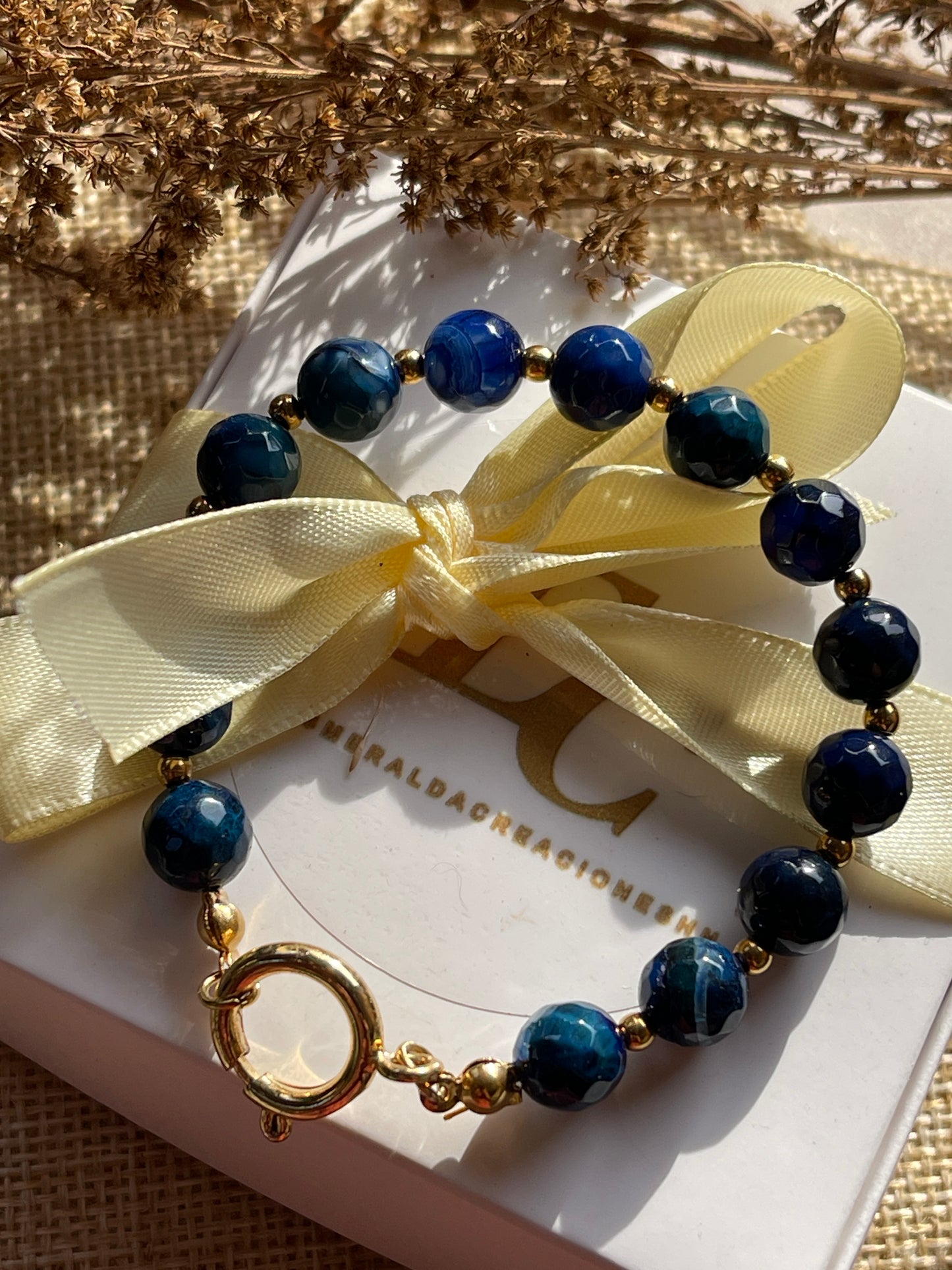 Pulsera ágata azul