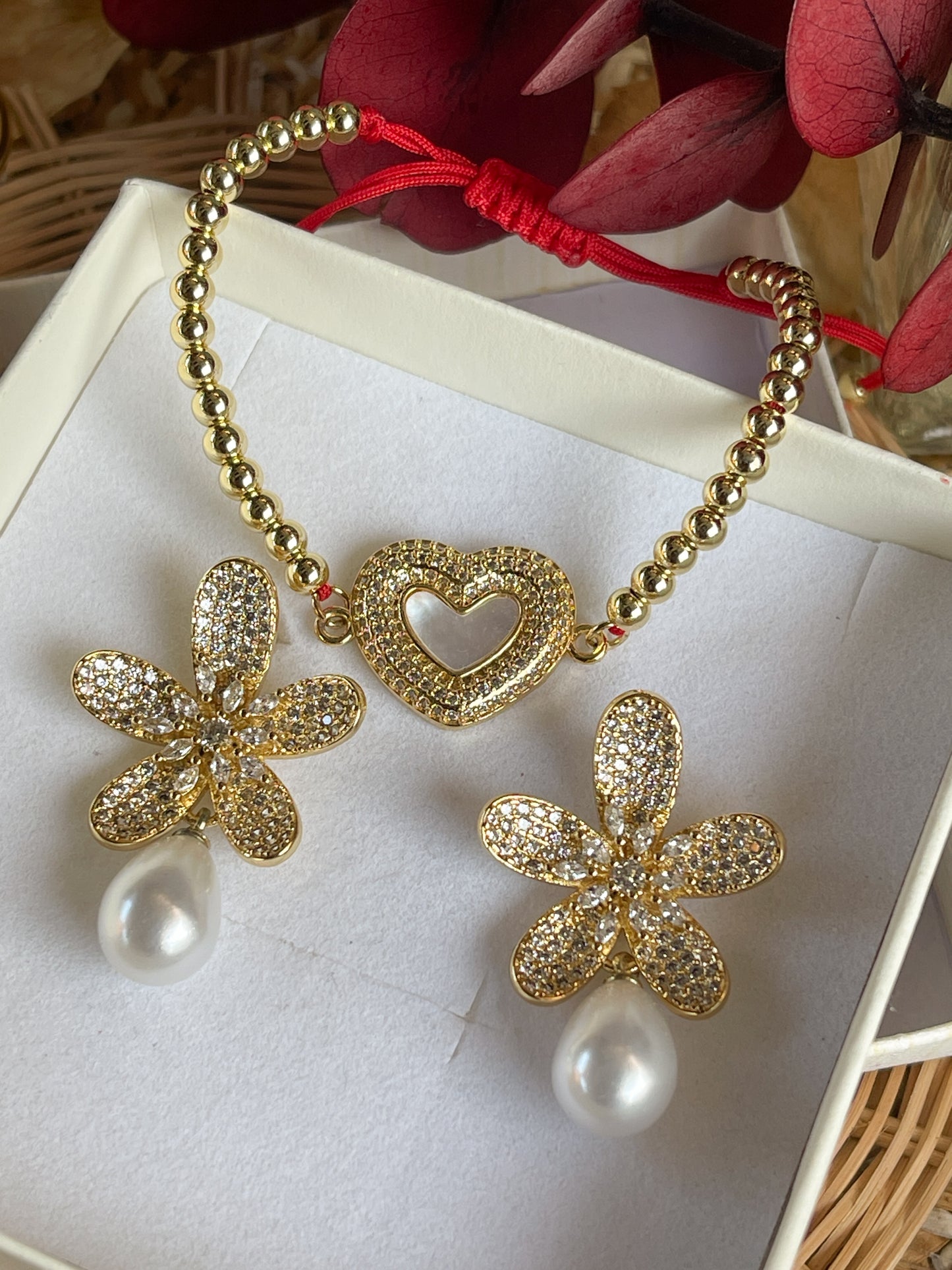 Corazón y flores