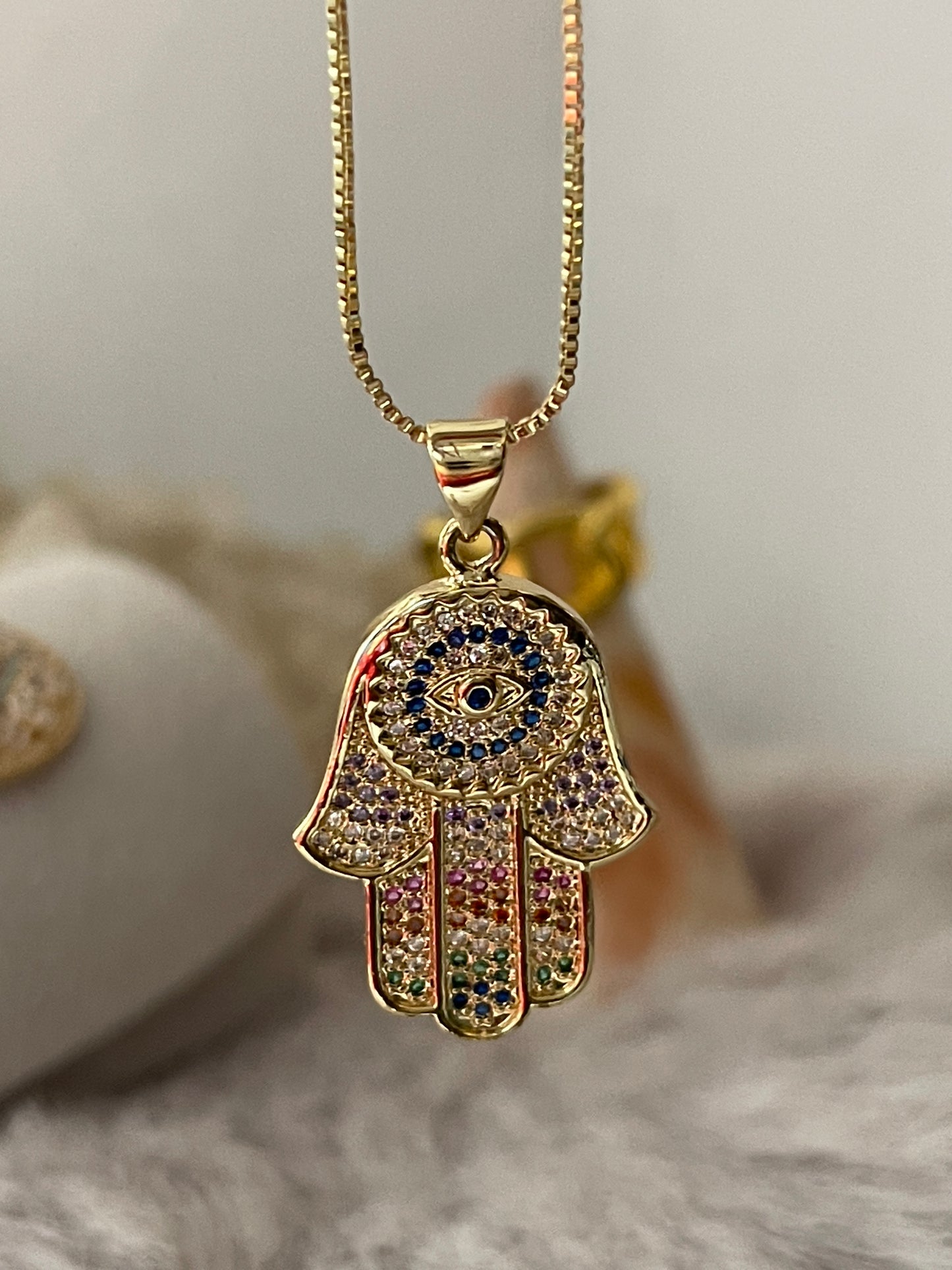 Cadena mano Hamsa