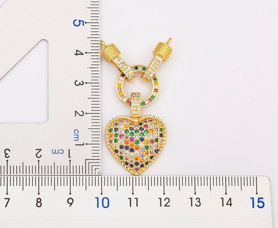 Cadena corazon zirconia
