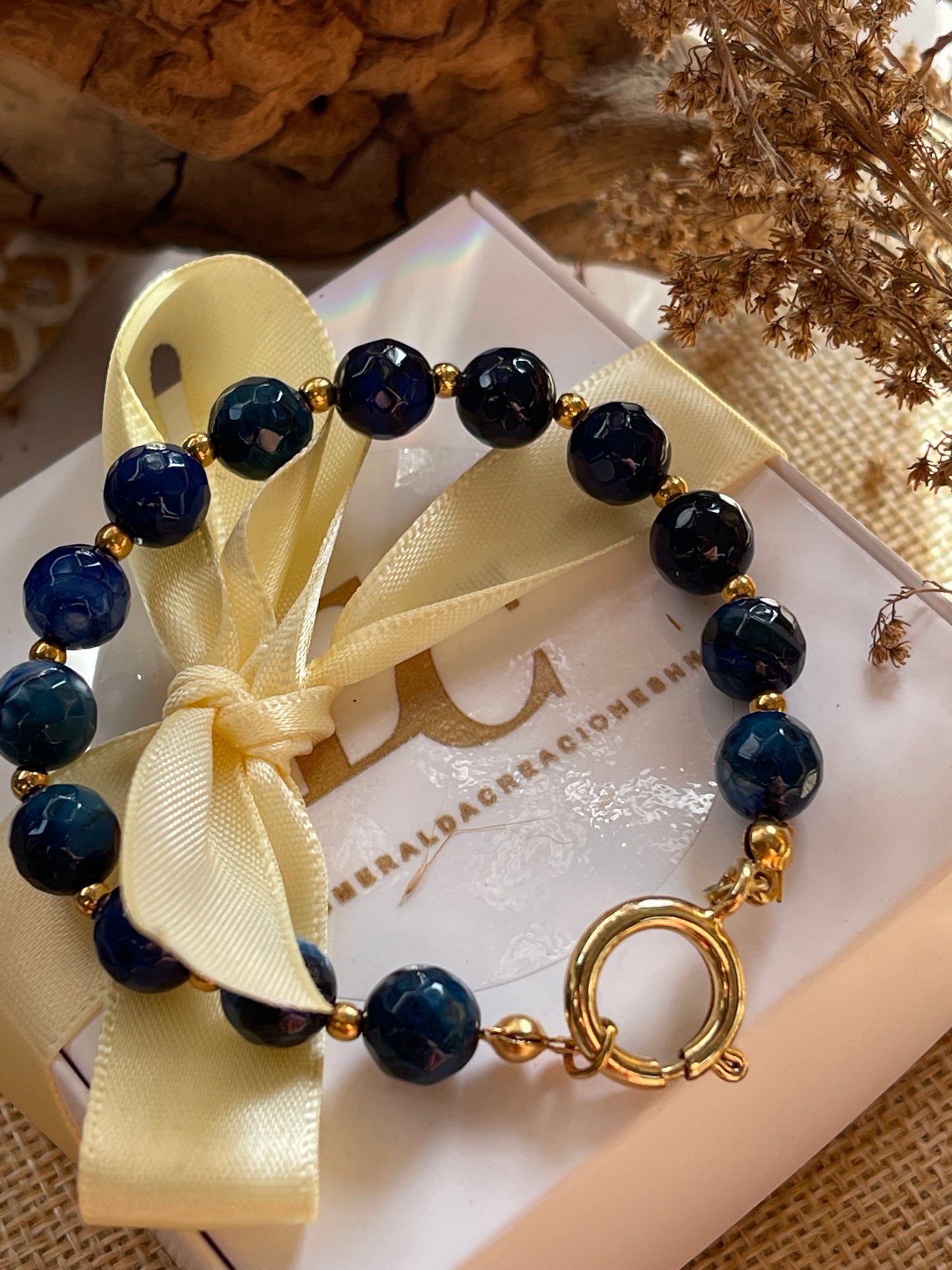 Pulsera ágata azul