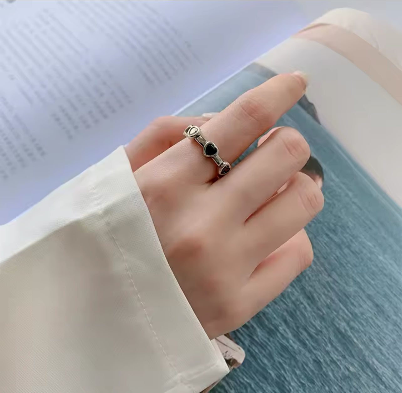 Anillo corazón de plata