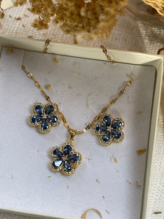 Set flor azul