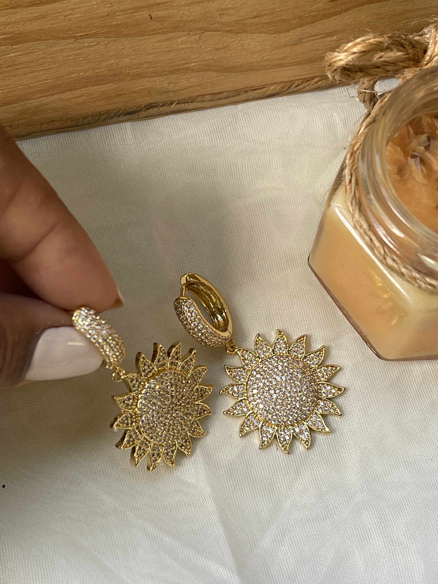 Aretes maxi girasoles