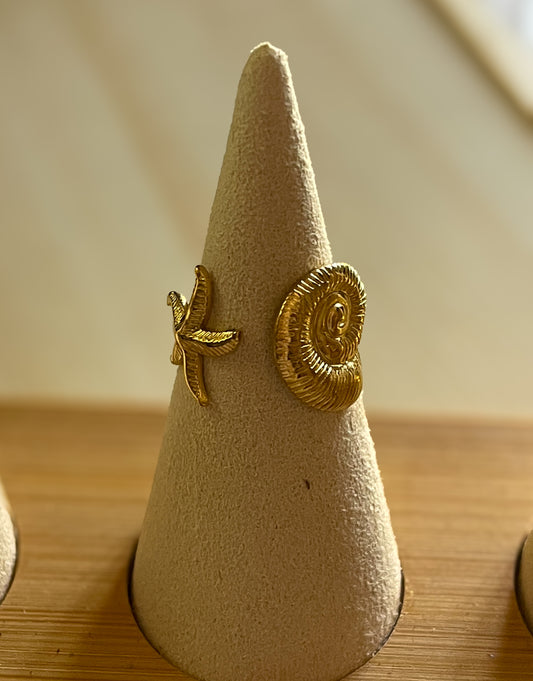 Anillo caracol y estrella