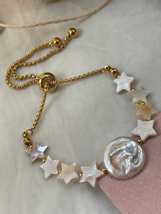 Pulsera estrellas perla