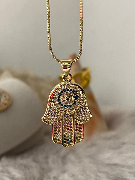 Cadena mano Hamsa