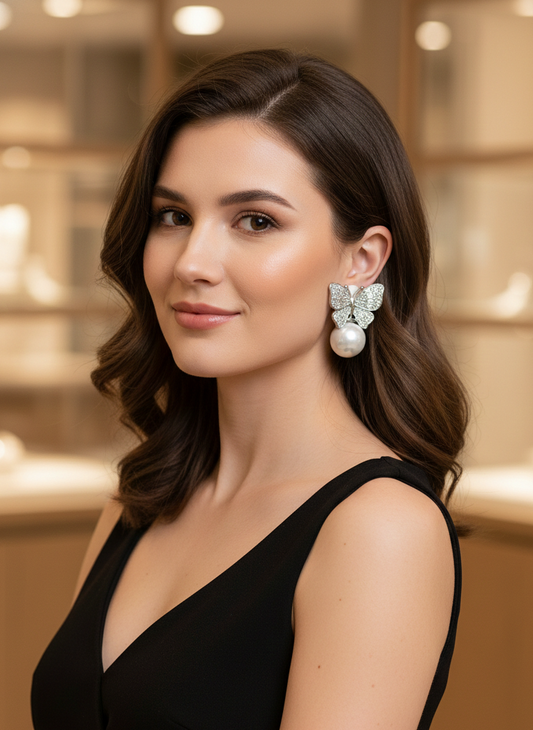 Arete mariposa silver