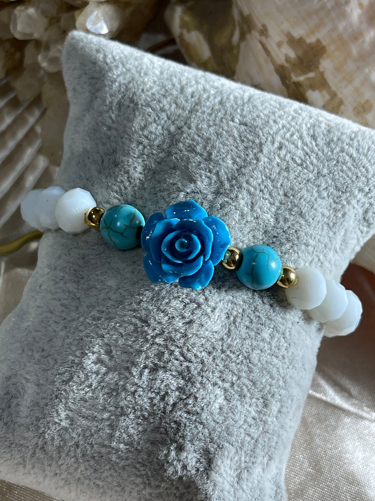 Pulsera flor azul
