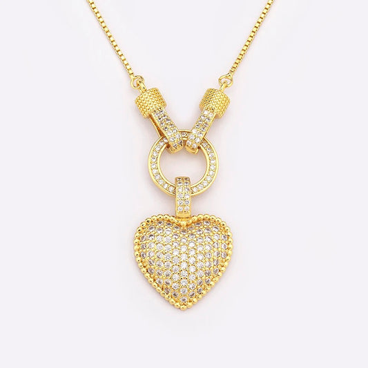 Cadena corazon zirconia