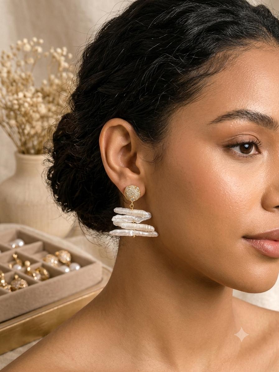 Arete de perla barroca Biwa