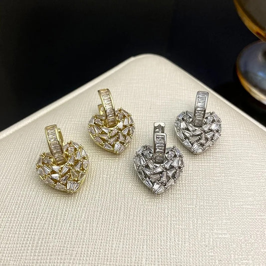 Arete  corazón zirconia