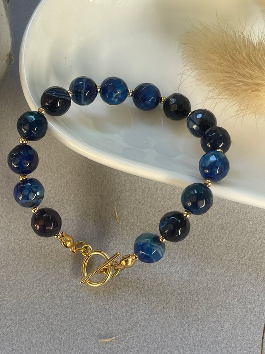 Pulsera de ágata azul